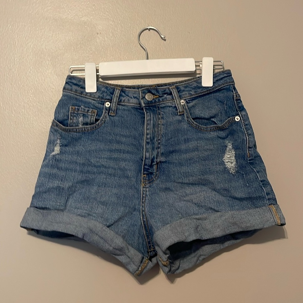 Women's Super-High Rise Rolled Cuff Jean Shorts - Wild Fable™ - Medium Wash